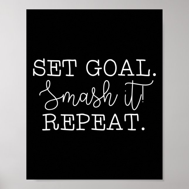 Poster Set Goal Smash It Repeat Motivational Goal Setting (Frente)