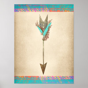 Poster Seta boémia floral rústica