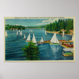 Póster Seta do lago, competência do yacht club de CA