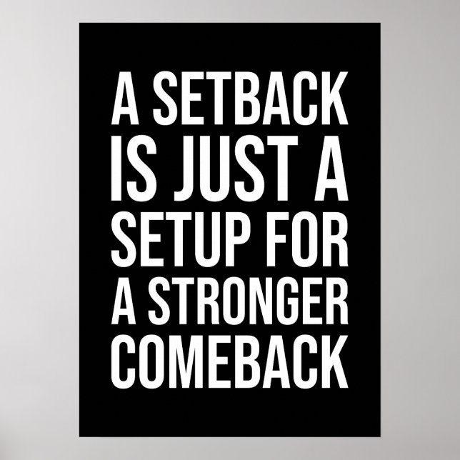 Poster Setback vs Comeback - Sucesso Motivacional (Frente)
