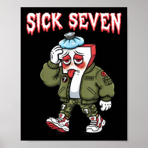 Poster Sete Doente 67 Meme Engraçado Gíria Gen Alpha Brai