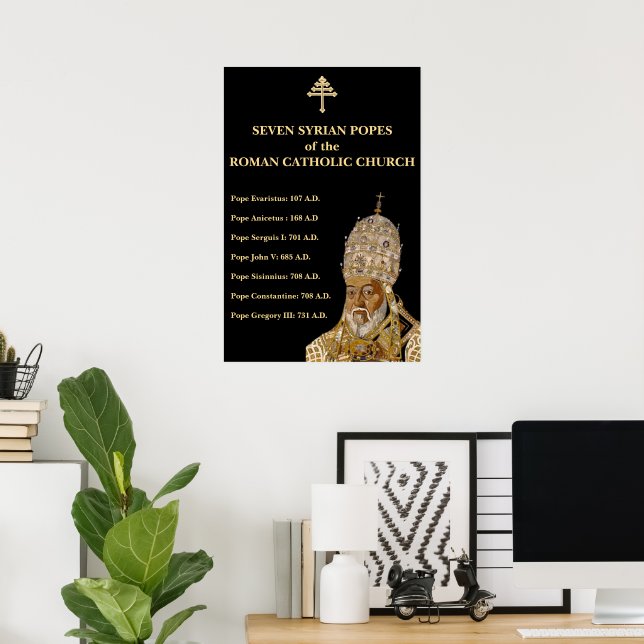 Poster Sete Papas Sírios da Igreja Católica Romana (Escritório em casa)