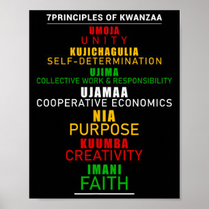 Poster Sete Princípios Da África Do Natal De Kwanzaa