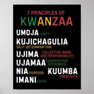 Poster Sete Princípios De Kwanzaa Happy Kwanzaa