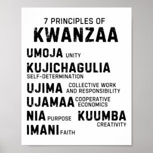 Poster Sete Princípios De Kwanzaa Happy Kwanzaa 9