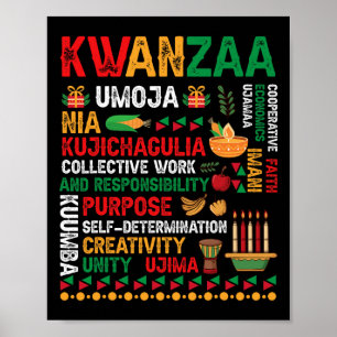 Poster Sete Princípios De Kwanzaa Orgulhosos Afro-America