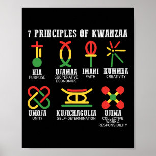 Poster Sete Princípios De Kwanzaa Orgulhosos Afro-America