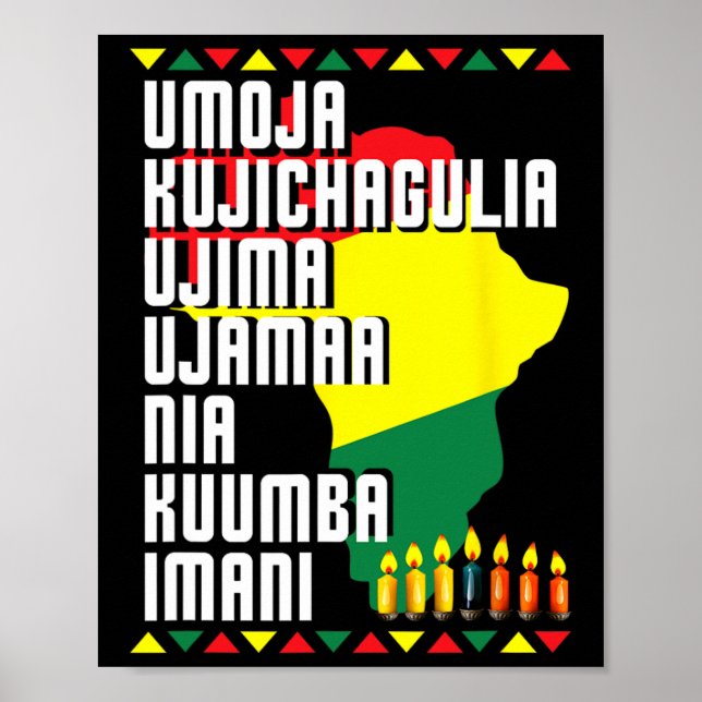 Poster Sete Princípios para Homens Africanos do Mapa de K (Frente)