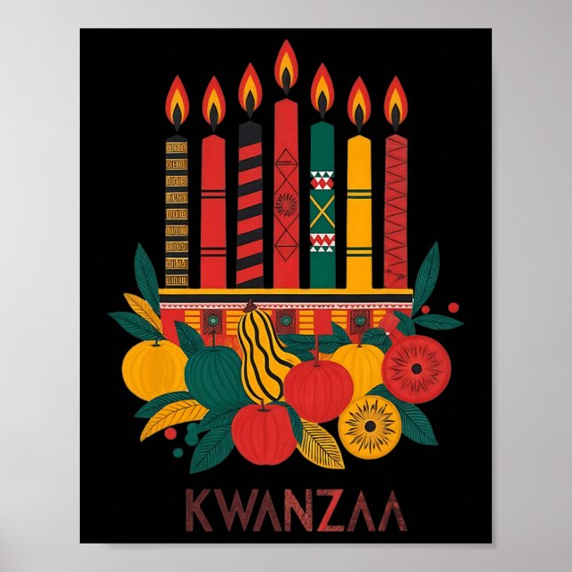 Poster Sete Velas da Funny Kinara Celebração Kwanzaa 2 (Frente)