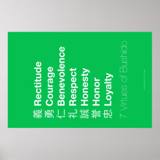 Póster Sete Virtudes do Bushido