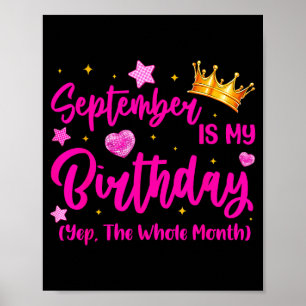Poster Setembro é minha rainha de aniversário Garotas Mul