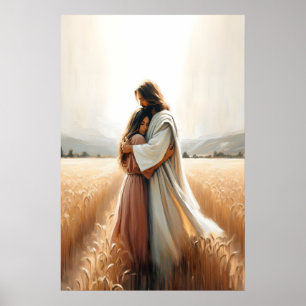 Poster Seu Abraço Amoroso Jesus Abraçando Mulher Cura