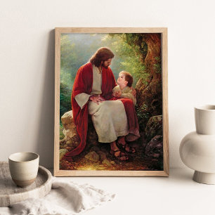 Poster Seu Amor, Jesus Cristo e Pintura de Menino