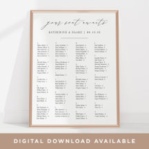 Seu assento aguarda | Gráfico de assentos alfabéti