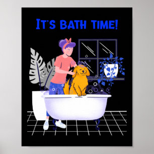 Poster Seu Bath Time Anime Merch Dog Edition Cão Lover Ho