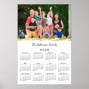 Poster Seu Calendário Personalizado de 2026 com Foto e No