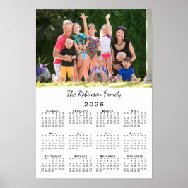 Poster Seu Calendário Personalizado de 2026 com Foto e No