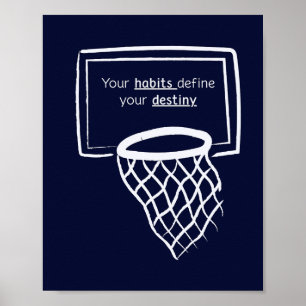 Poster Seu Cartaz de Basquete dos Hábitos Define Seu Dest
