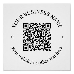 Póster Seu código QR carregado e texto circular editável