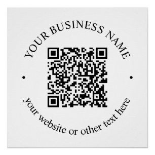 Póster Seu código QR carregado mais texto circular editáv