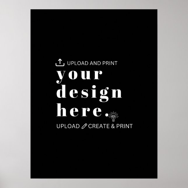 Poster Seu Design Upload de Sinal de 18" x 24" (Frente)