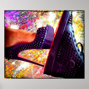 Poster Seu e dela saltos e sapatilhas inferiores