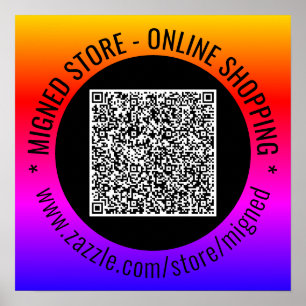 Poster Seu exemplo de pôsteres de código QR com texto per