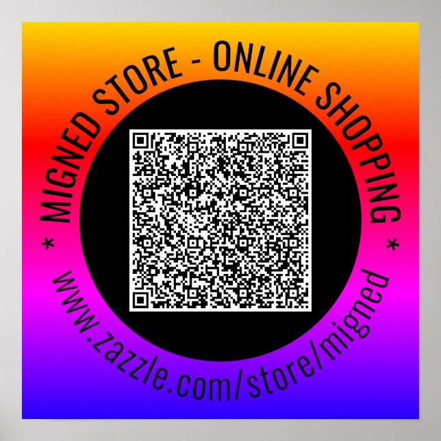 Poster Seu exemplo de pôsteres de código QR com texto per (Frente)
