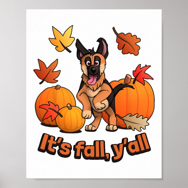 Poster Seu German shepherd de outono (Frente)