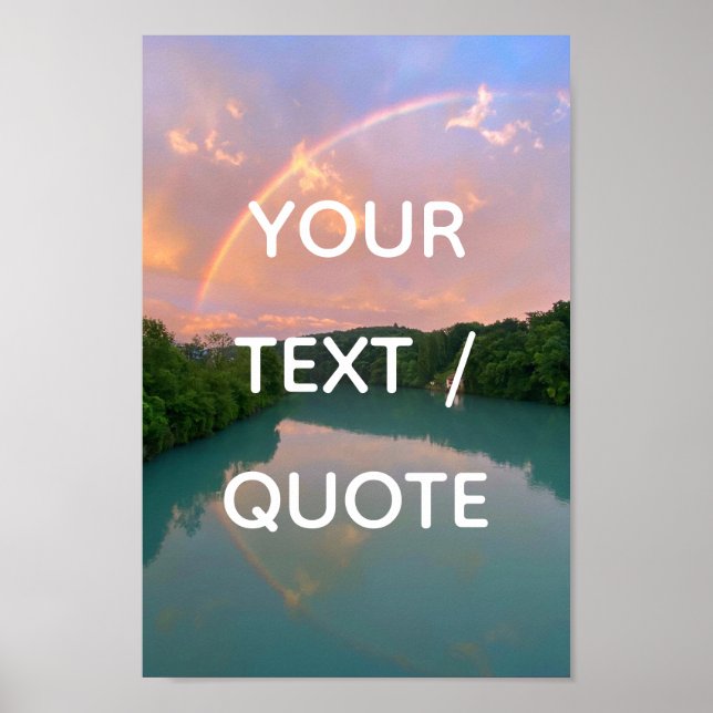 POSTER SEU LAGO PERSONALIZAR SUNSET PERSONALIZADO DE TEXT (Frente)