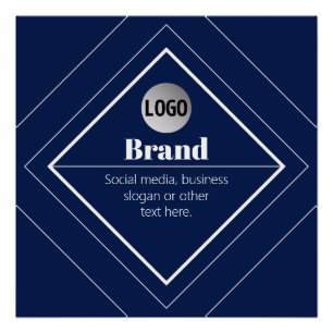 Póster Seu Logotipo e Design Moderno Personalizável Azu