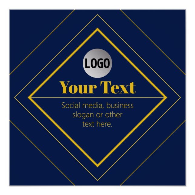 Póster Seu logotipo e modelo de design personalizável (Frente)