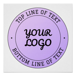 Póster Seu Logotipo e Texto Circular Editável Ombre Rox