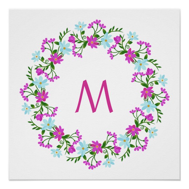 Póster Seu monograma em um poster personalizado de Quadro (Frente)