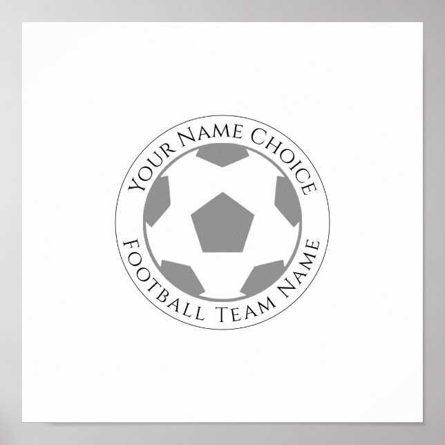 Poster Seu nome e nome da equipe de futebol (Frente)