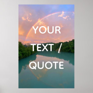 POSTER SEU TEXTO/ CITAÇÃO PERSONALIZADA PÔR DO SOL LAGO