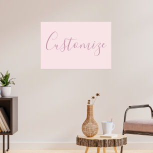 Poster Seu Texto Elegante Roteiro & Rosa Bege Suave