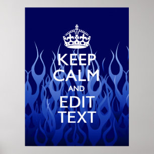 Poster Seu texto para manter a calma nas chamas azuis