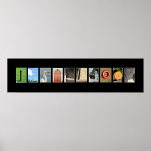 Póster seu toda bom soletrado para fora com letras da