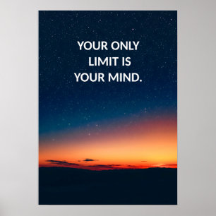 Poster Seu único limite é sua motivação de citação mental