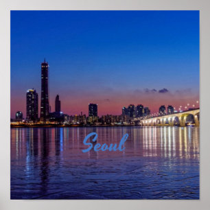 Poster Seul Capital da Coreia do Sul - Skyline