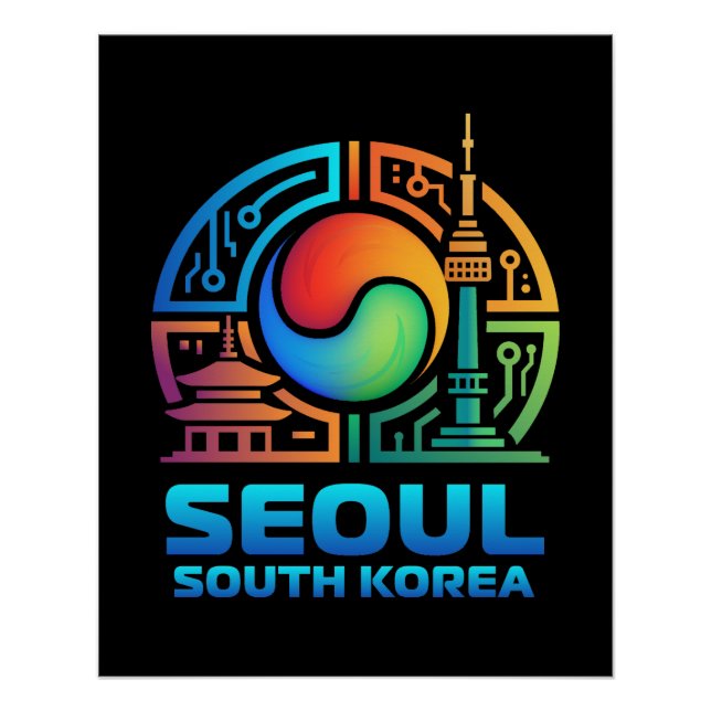 Póster Seul Coreia do Sul (Frente)