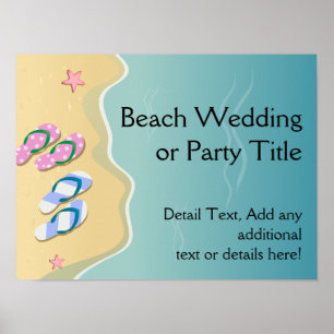 Póster Seus Chinelos no Casamento de Praia