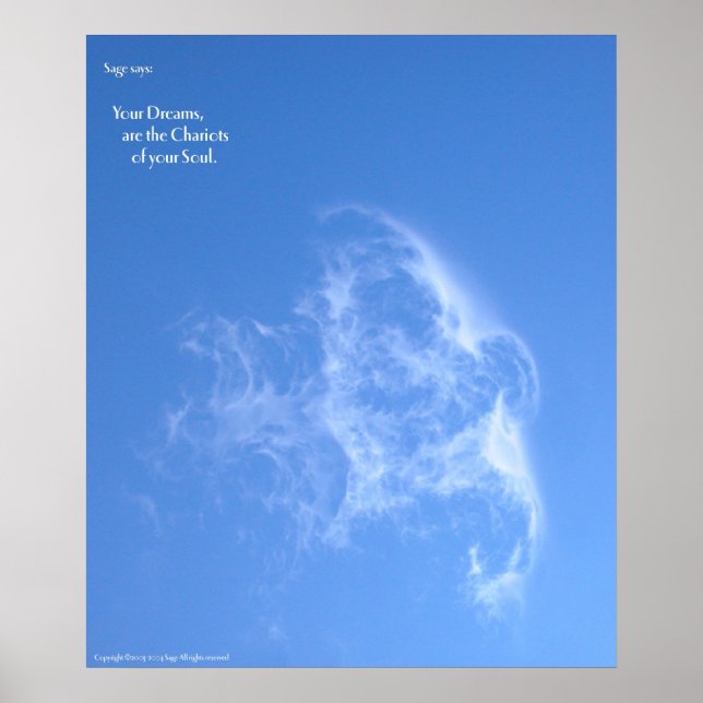 Poster Seus sonhos são as carruagens de sua alma (Frente)