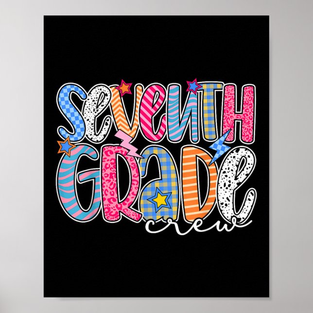 Poster Seventh Grade Crew 7th Grade Back To School Teache (Frente)