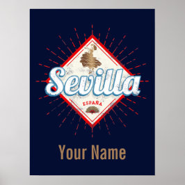 Poster Seville Andalusia Espanha Retro Flamenco Vintage