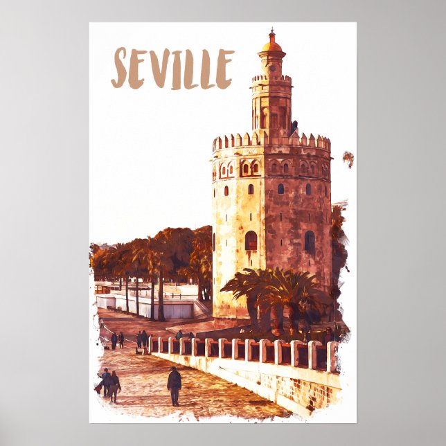 Poster Seville Espanha Andalucia Viagem (Frente)