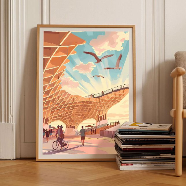 Poster Seville Print Sevilla Illustration Las Setas Print (Criador carregado)