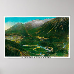 Póster Seward, laço famoso da estrada de ferro da área 