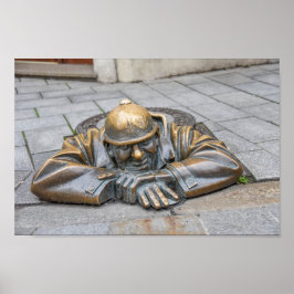Poster Sewer Worker Bronze Estátua, Bratislava, Eslováqui